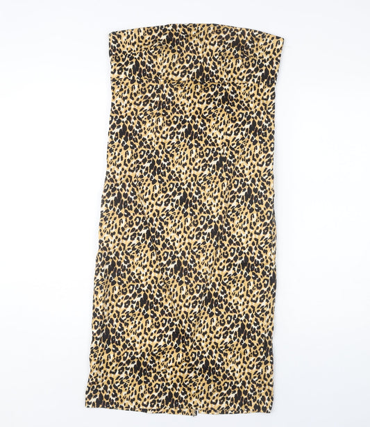 Seduction Women’s Leopard Print Strapless Dress, M