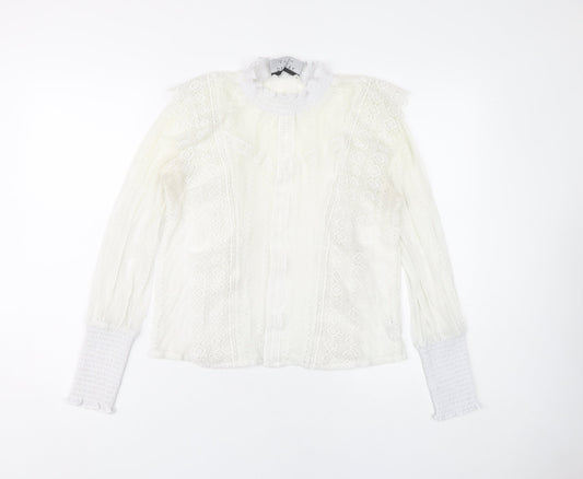 Decjuba Women's Ivory Lace Blouse - Size 8