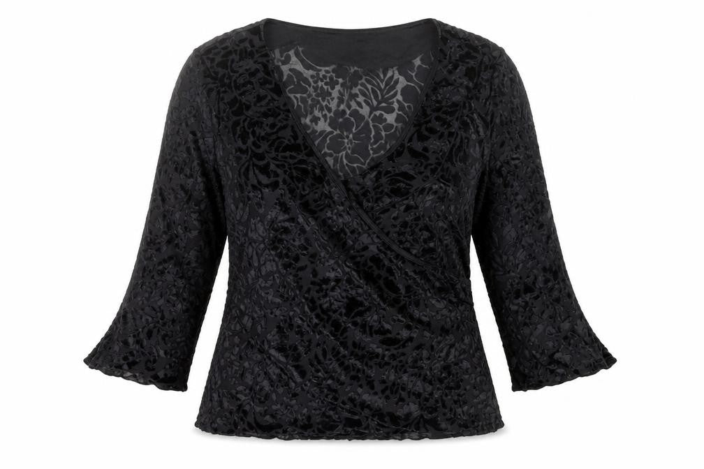 Next Women's Black Floral Wrap Blouse Size 12