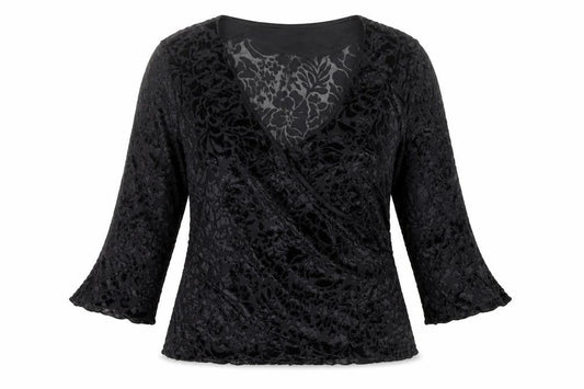 Front view of Next Women's Black Floral Wrap Blouse, size 12