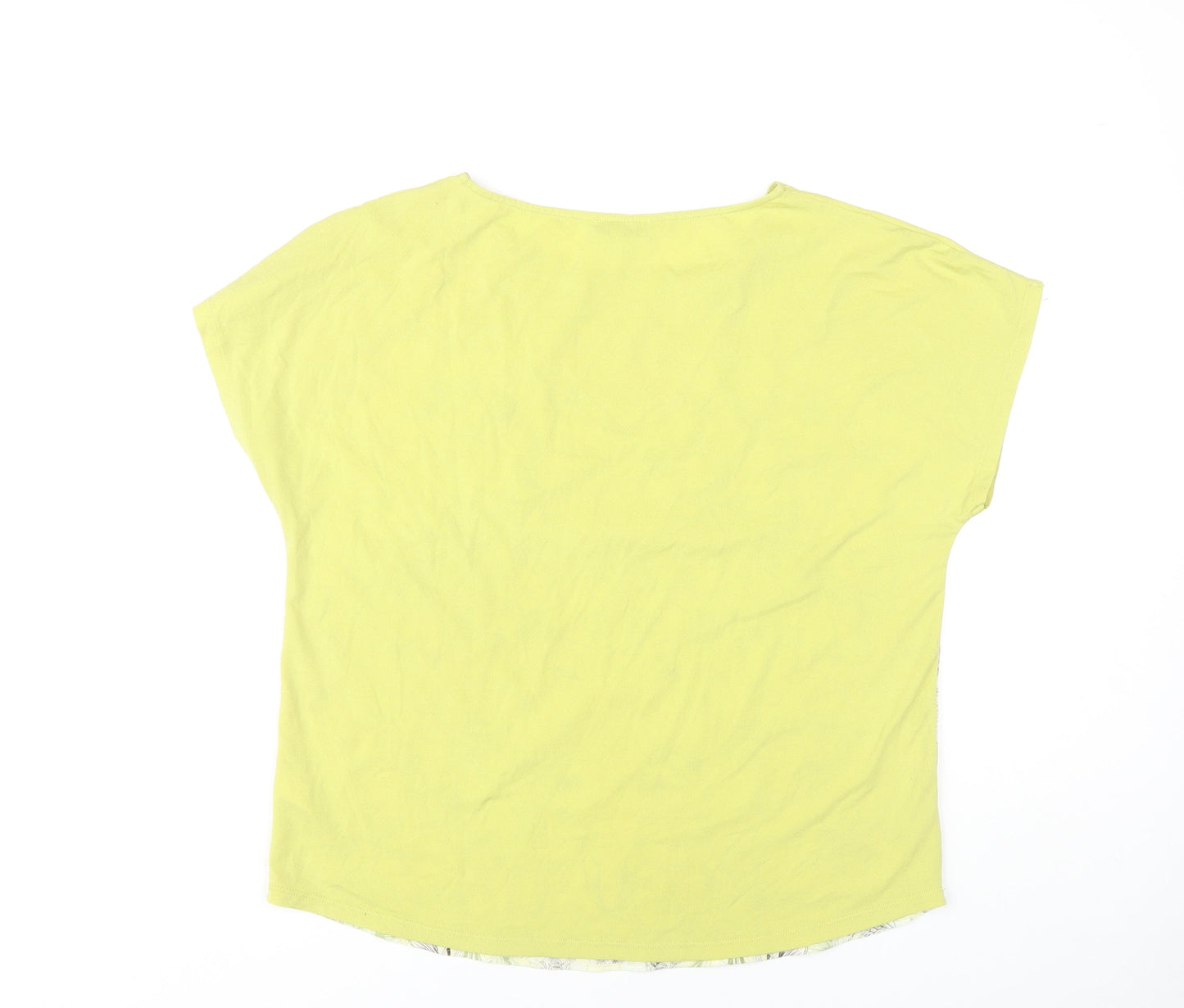 Next Women's Yellow Floral Jersey Top Size 14