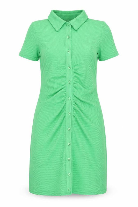 PRETTYLITTLETHING Green Shirt Dress, Size 12, Casual Style