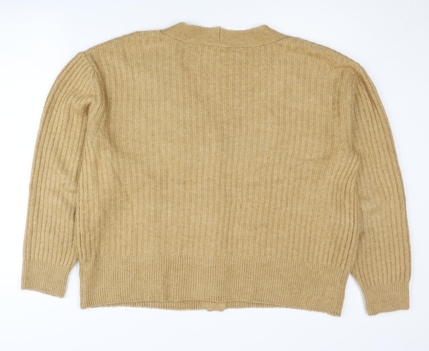 Topshop Beige Women's Cardigan Size 8 Knit Long Sleeve