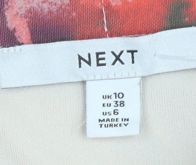 Brand and care label for Next Women's Multicoloured A-Line Skirt, size 10