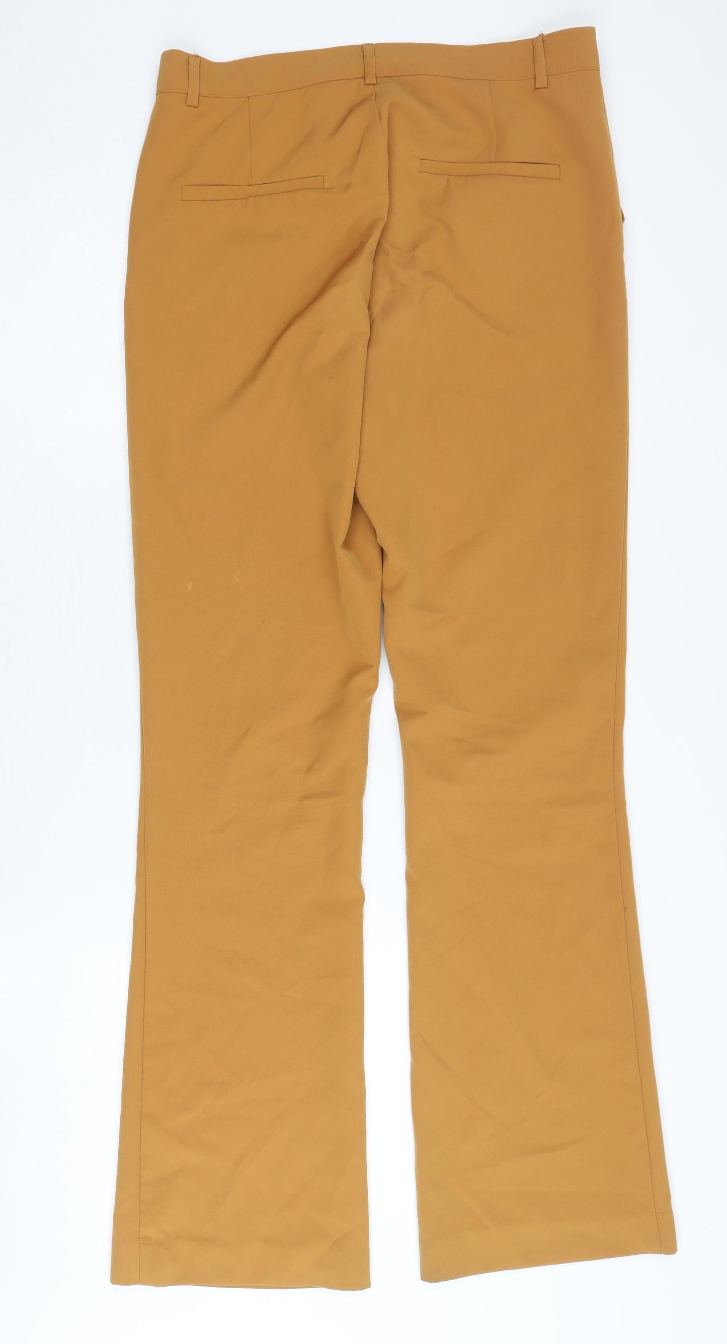 ICHI Women's Yellow Flared Trousers Size 8