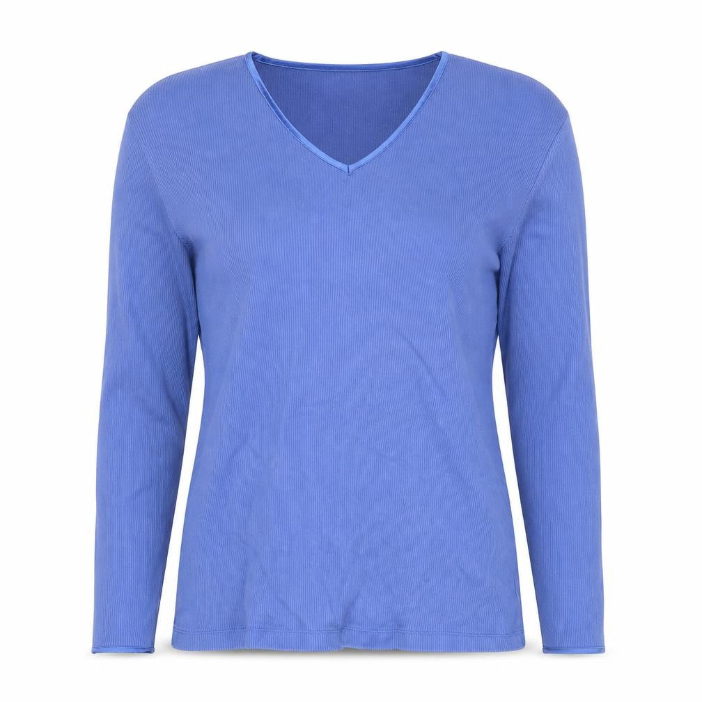 Eddie Bauer Women's Blue V-Neck Pullover Jumper M