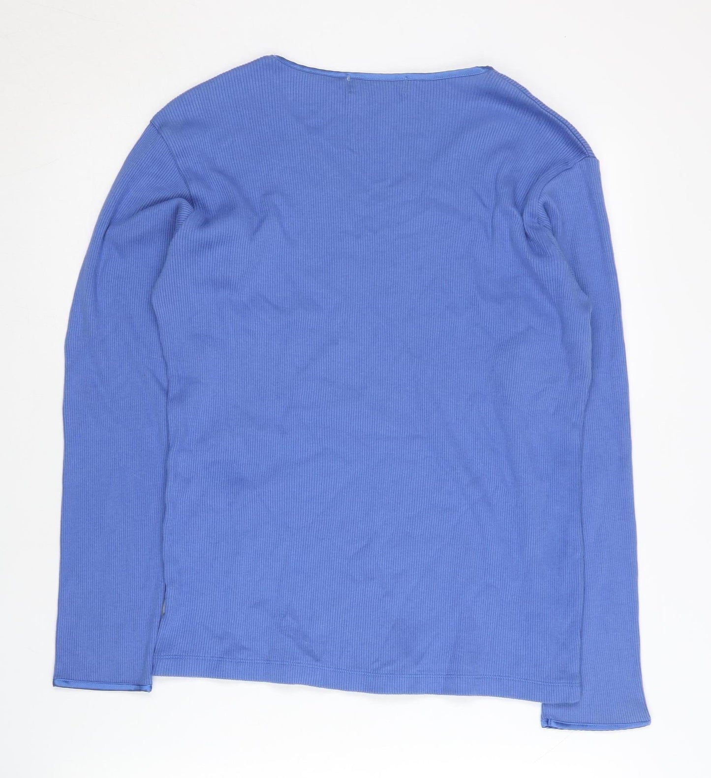 Eddie Bauer Women's Blue V-Neck Pullover Jumper M