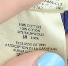 Close-up detail of Eddie Bauer Women's Blue V-Neck jumper M