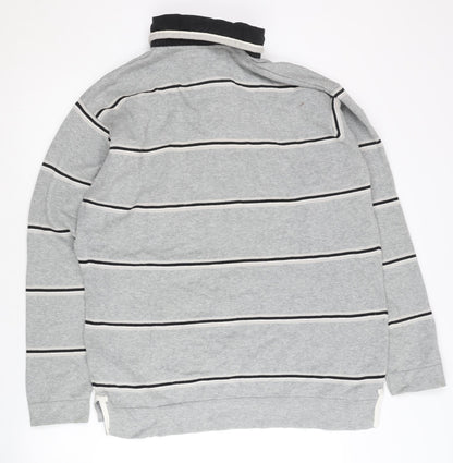 Back view of Marks & Spencer Men's Grey Striped jumper L
