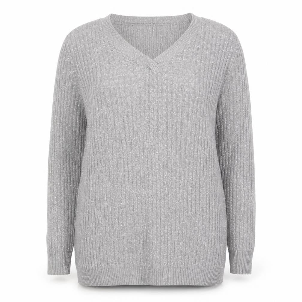 Next Women's Grey V-Neck Jumper - Size 16