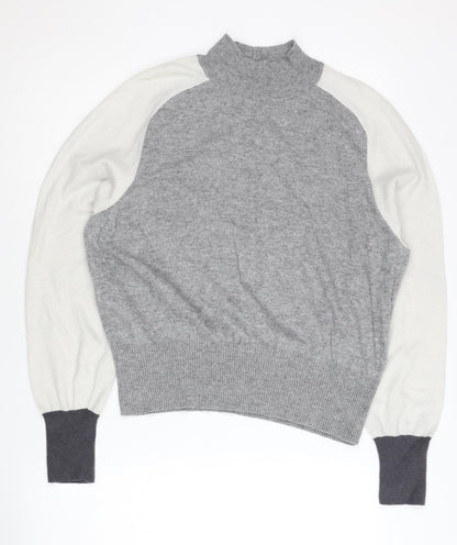 Next Grey Mock Neck Pullover Jumper Women Size 10