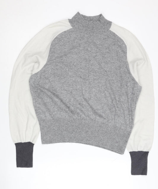Next Grey Mock Neck Pullover Jumper Women Size 10