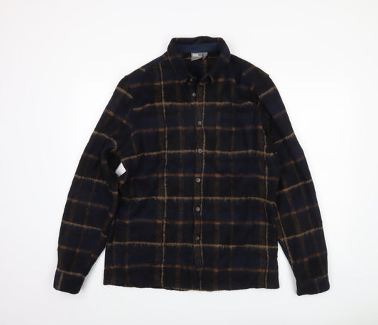 ASOS Men's Blue Checked Button-Up Shirt, Size M