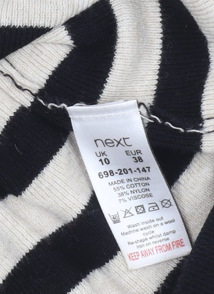 Next Women's Black Striped Pullover Jumper Size 10