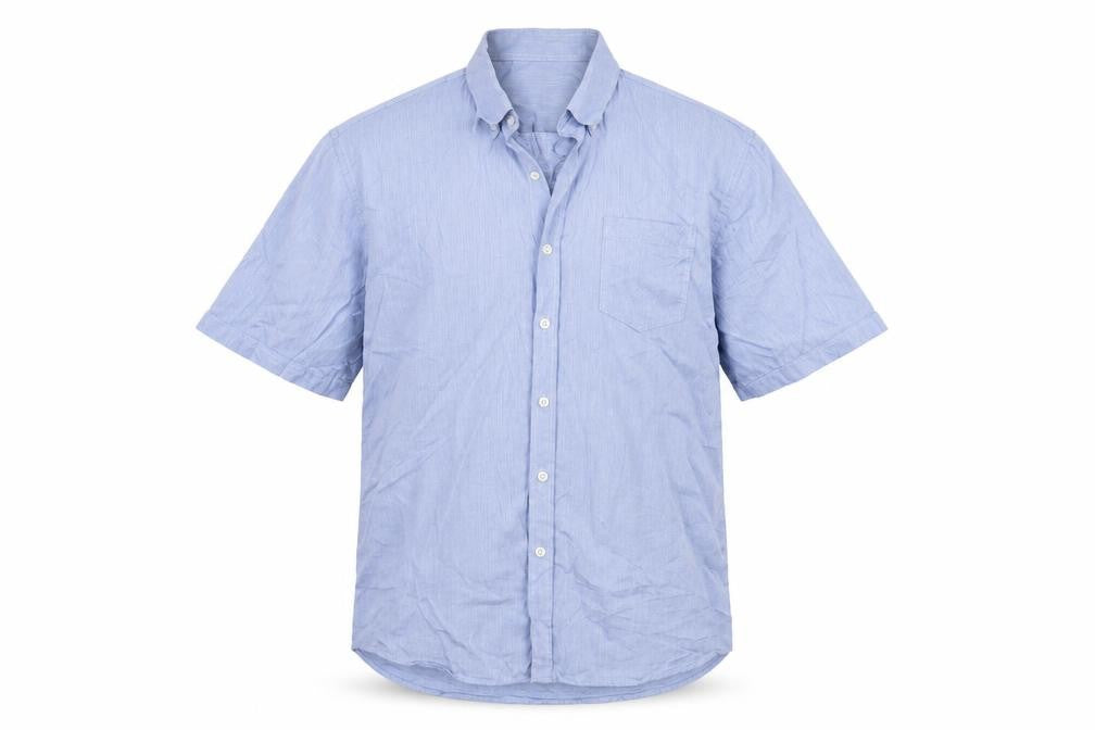 Greenwoods Men's Blue L Short Sleeve Casual Shirt