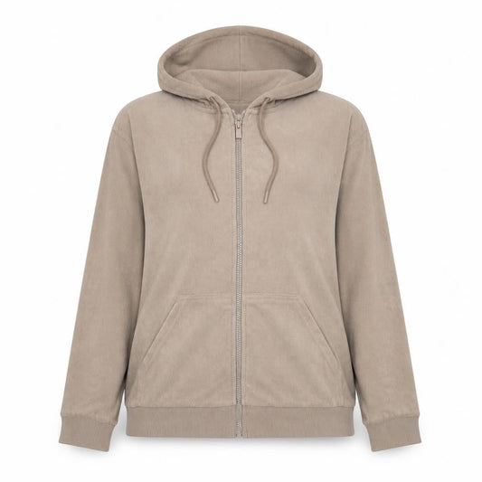 H&M Womens Beige Full Zip Hoodie L