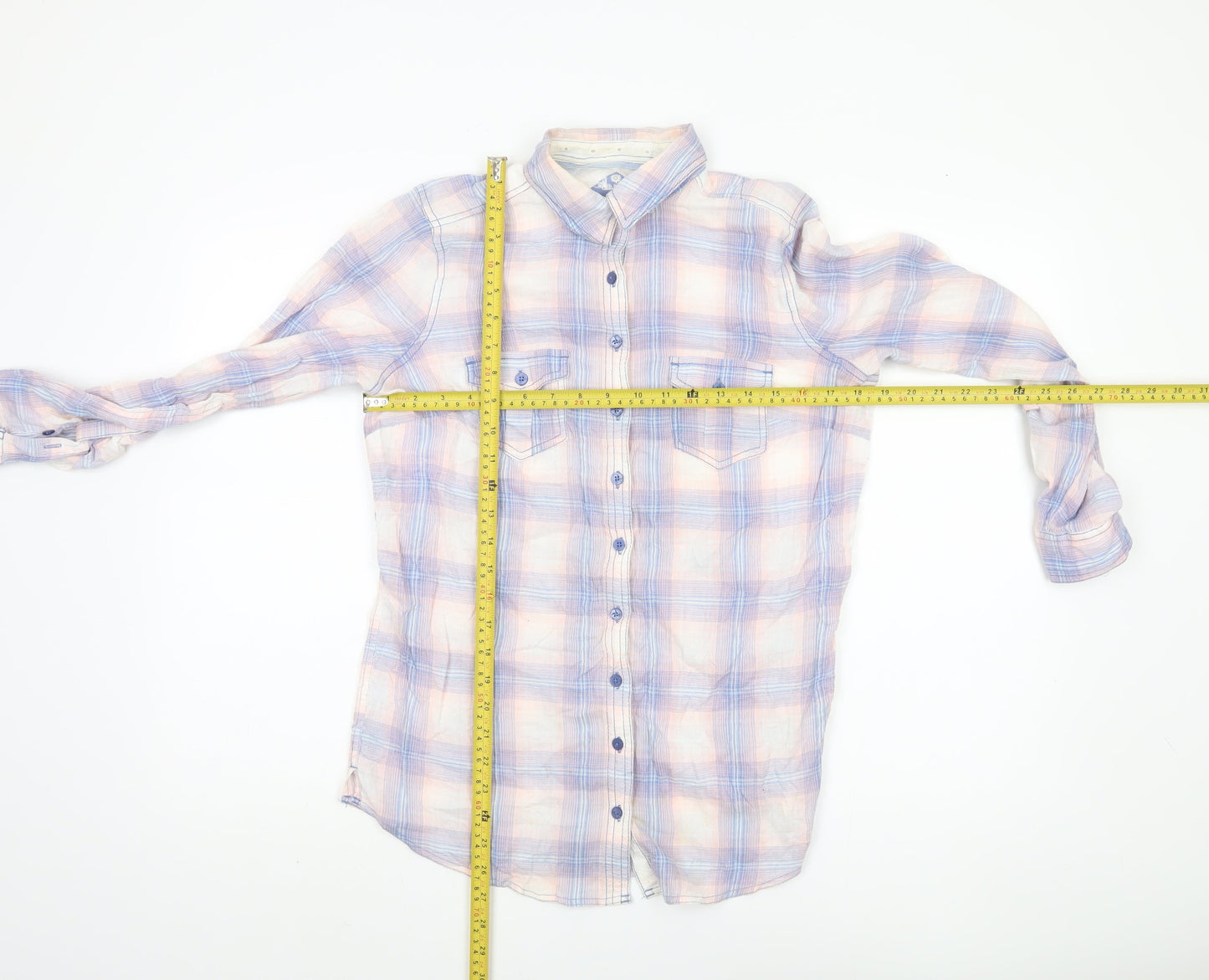 Marks and Spencer Women's Multicoloured Plaid Shirt, Size 10