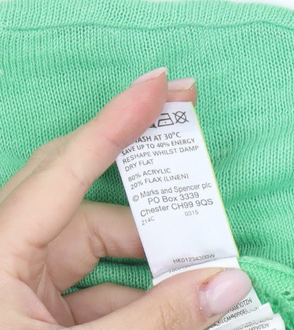 Marks Womens & Spencer Green Pullover Jumper, Size 14