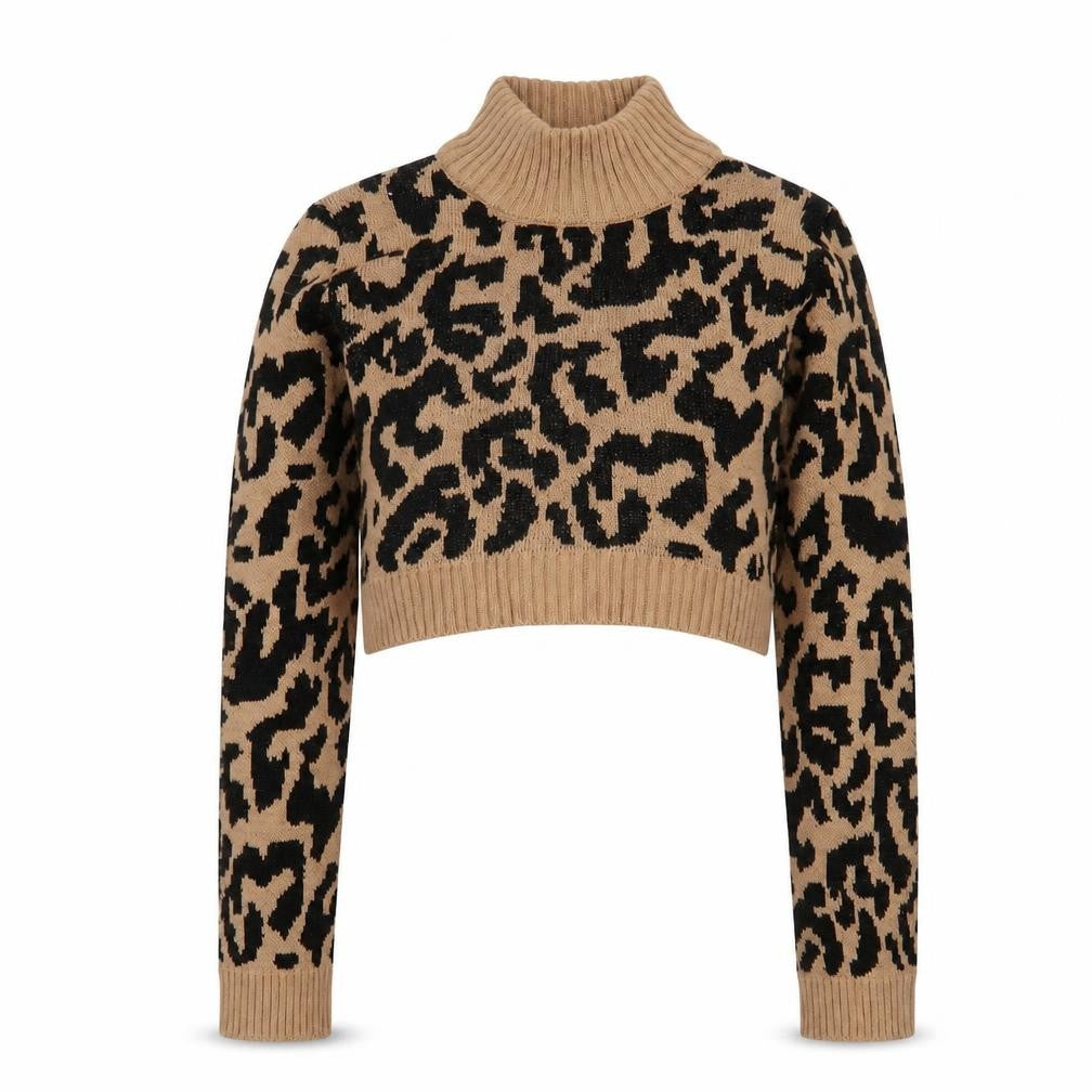 PrettyLittleThing Women's Brown Animal Print Pullover Jumper S