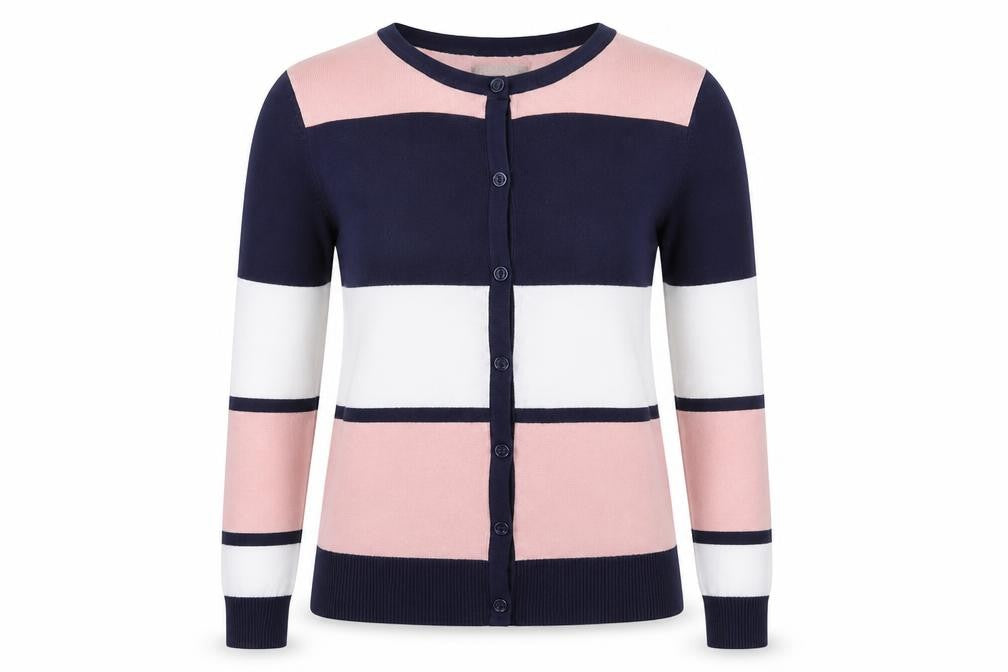 Bonmarché Women's Multicoloured Striped Cardigan S