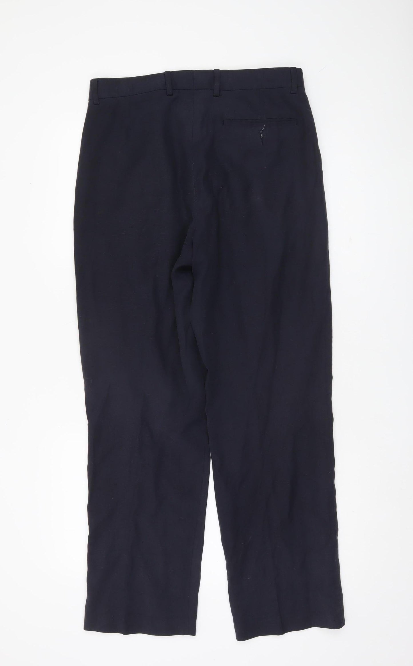 Ultimo Men's Blue Trousers 32S Straight Leg