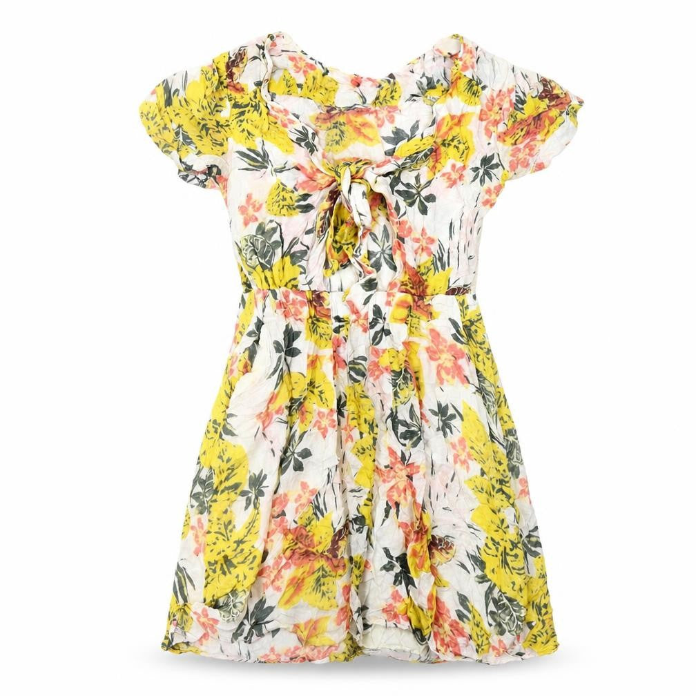 Floral Multicoloured A-Line Short Dress Size 2