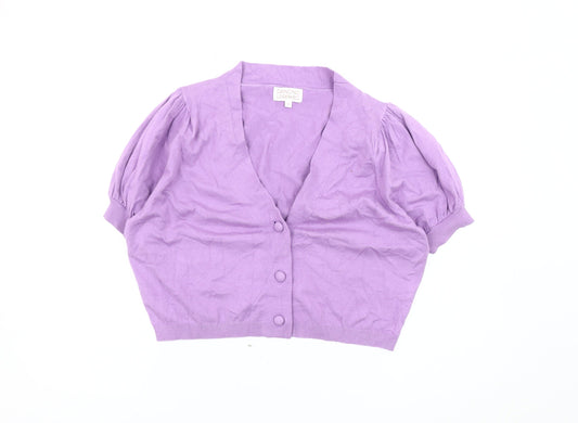 Dancing Leopard Women's Purple Cardigan - Size 14