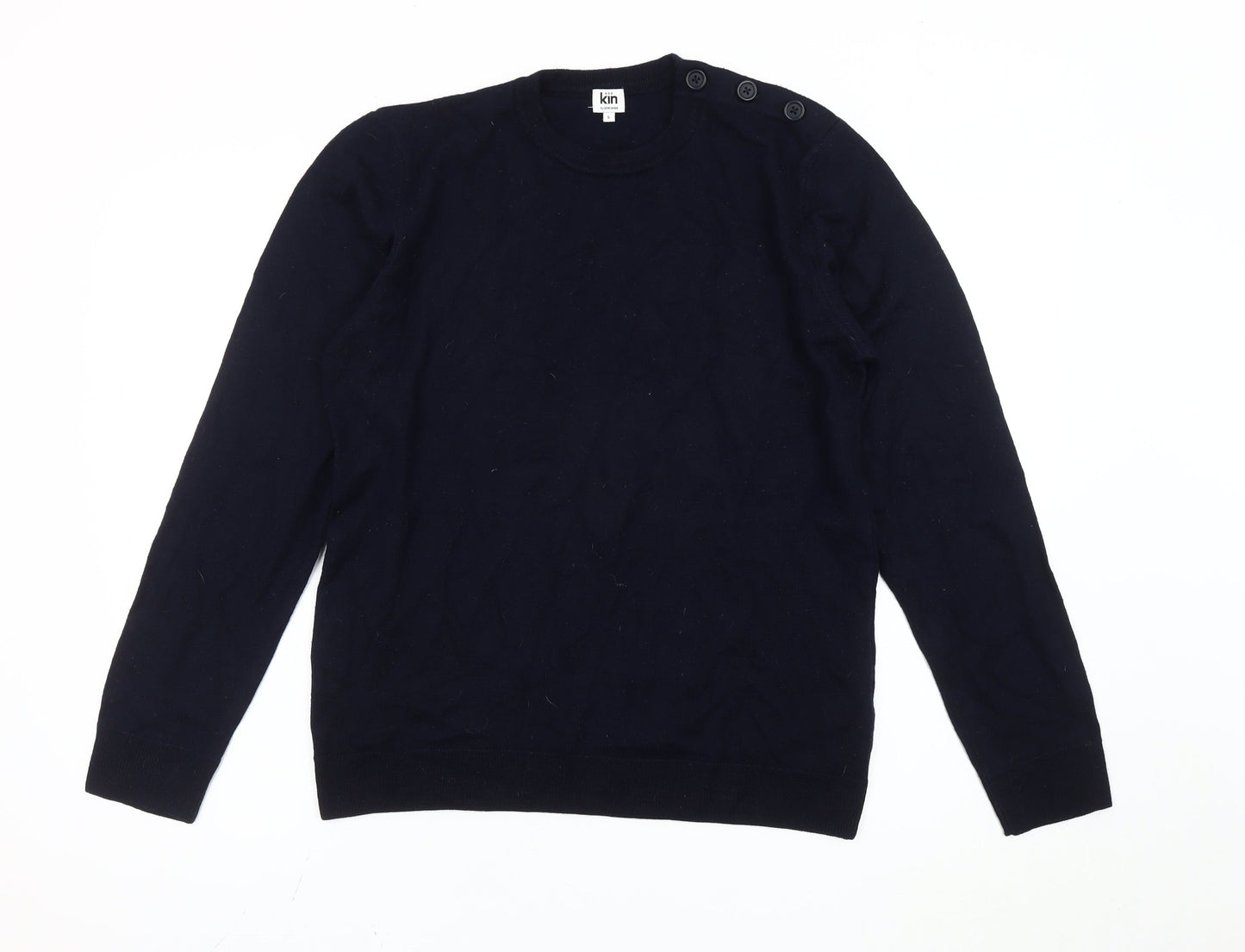 Kin by John Lewis Unisex Black Crew Neck Jumper L