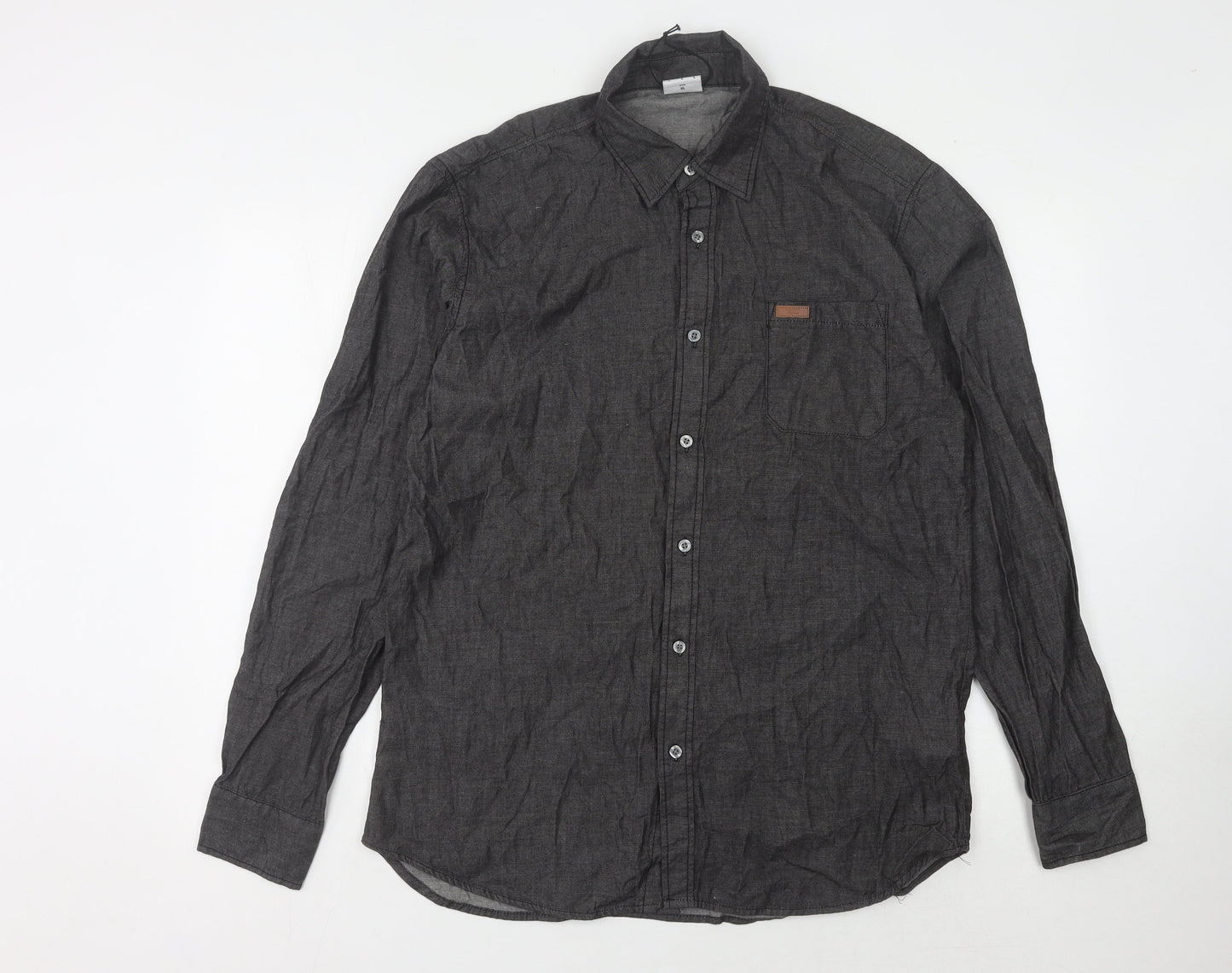 Lee Cooper Men's Black Long Sleeve Button-Up Shirt