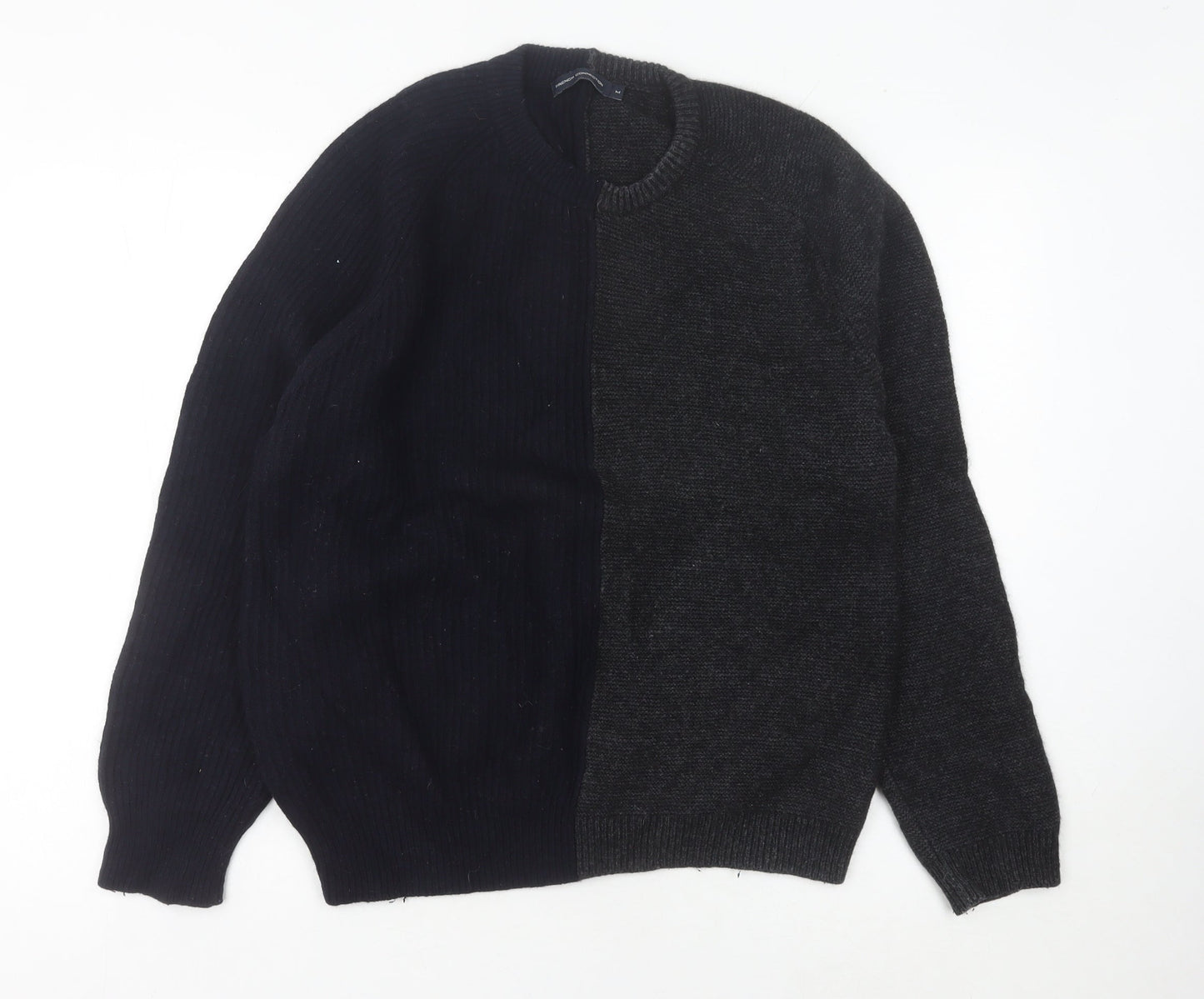 French Connection Men's Black Grey Pullover Jumper M