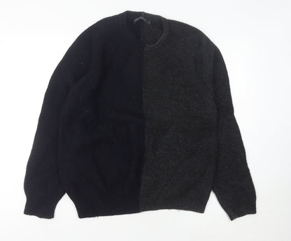 French Connection Men's Black Grey Pullover Jumper M