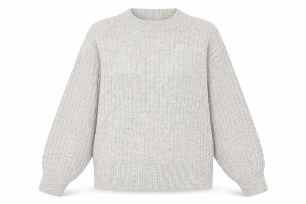 H&M Women's Beige Ribbed Pullover Jumper XS