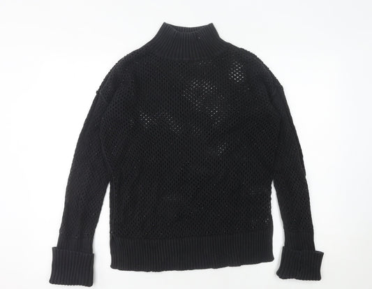 Next Black Open-Knit High Neck Jumper Size 10