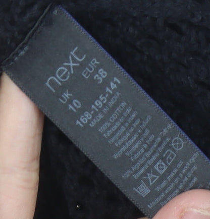 Next Womens Black Open-Knit High Neck Jumper Size 10
