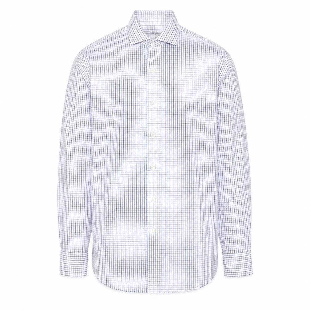 J.Crew Men's Blue Check Button-Up Shirt - XS