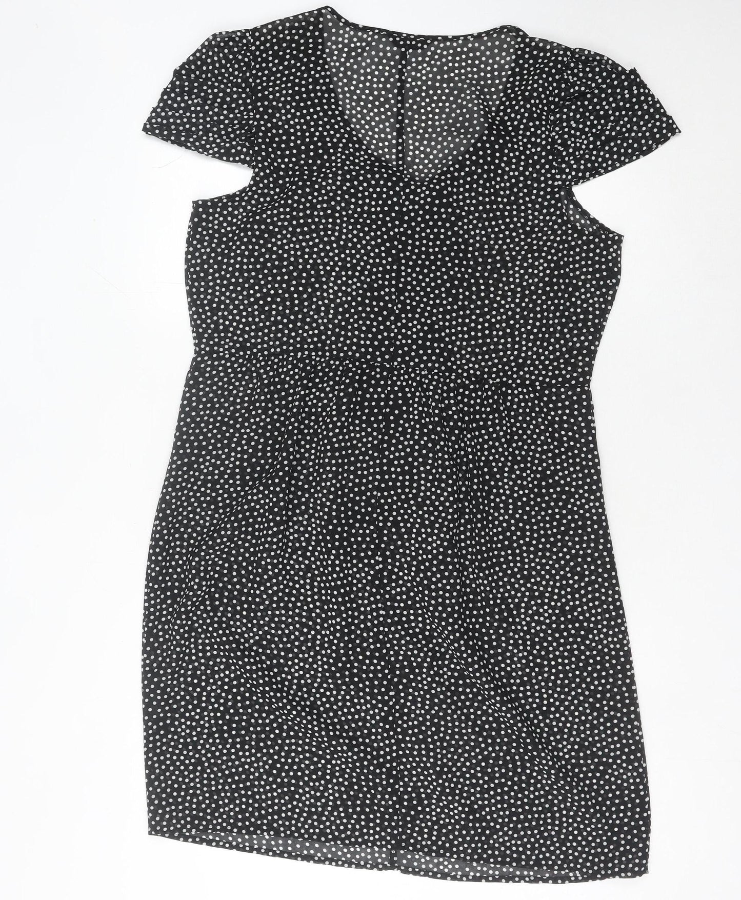 Marks and Spencer Women's Black Polka Dot Sheath Dress 14