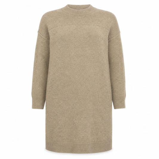 Superdry Women's Beige V-Neck Knit Dress Size 14