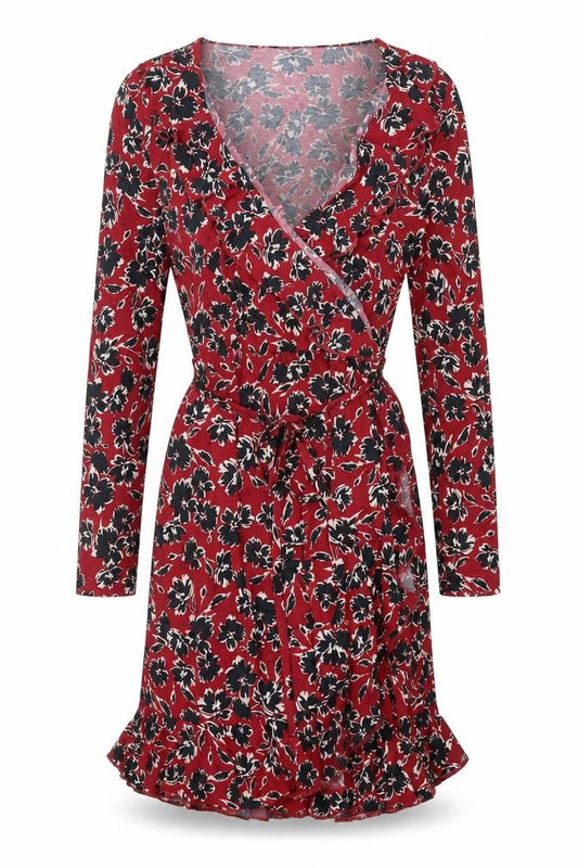 French Connection Women's Red Wrap Dress Size 6