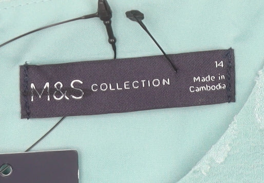 Marks and Spencer Women's Blue A-Line Midi Dress 14