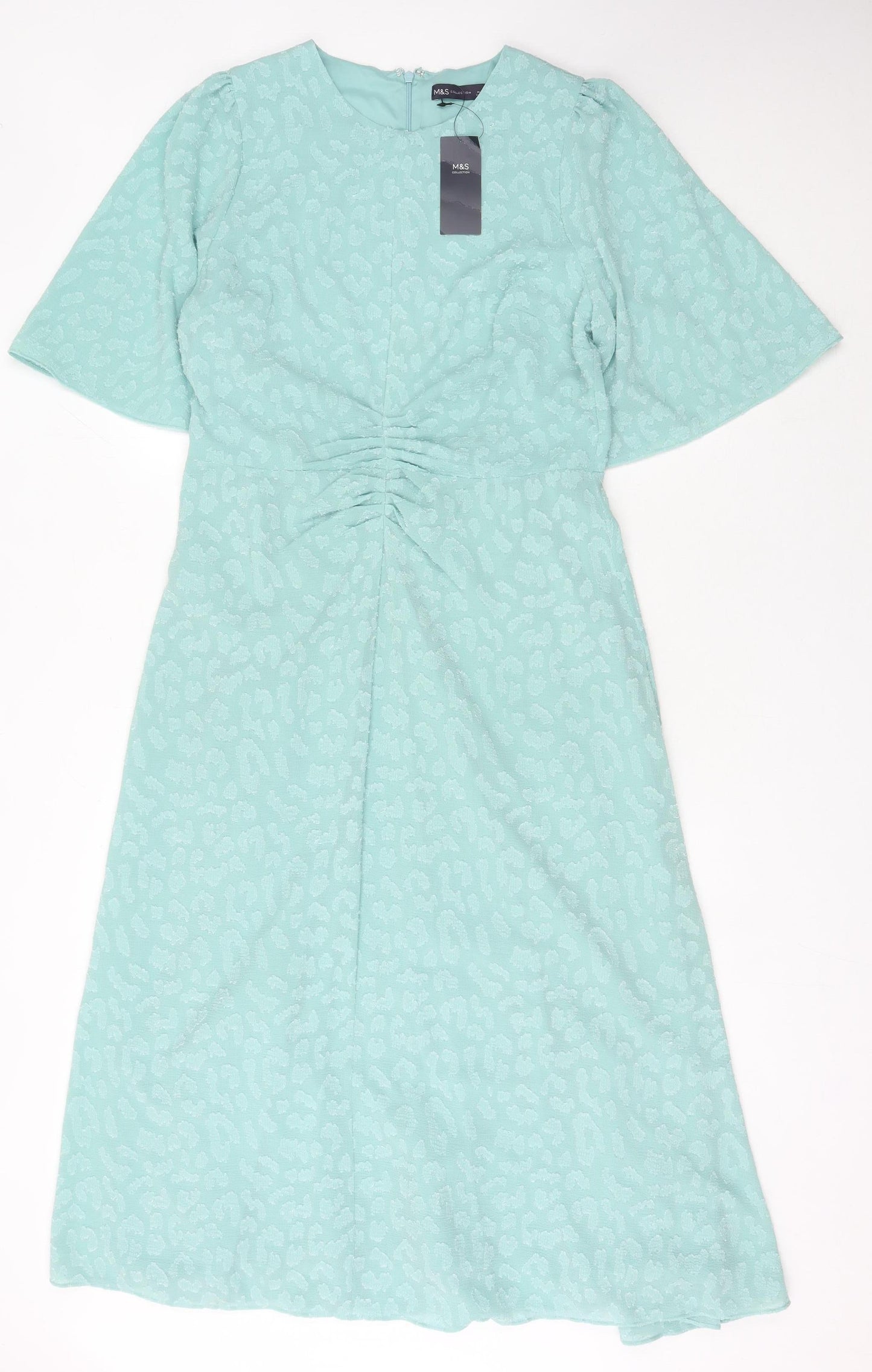 Marks and Spencer Midi Green Dress - Women's Size 14