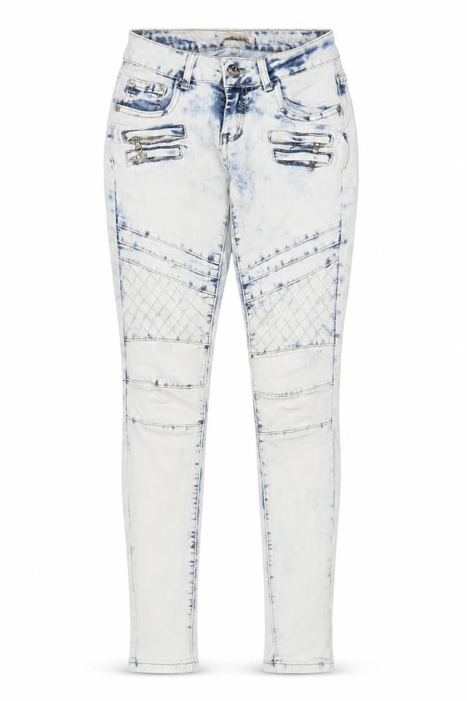 Lexxury Womens Blue White Skinny Jeans S