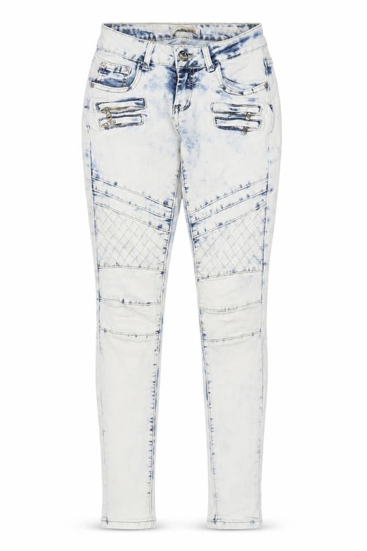 Lexxury Womens Blue White Skinny Jeans S