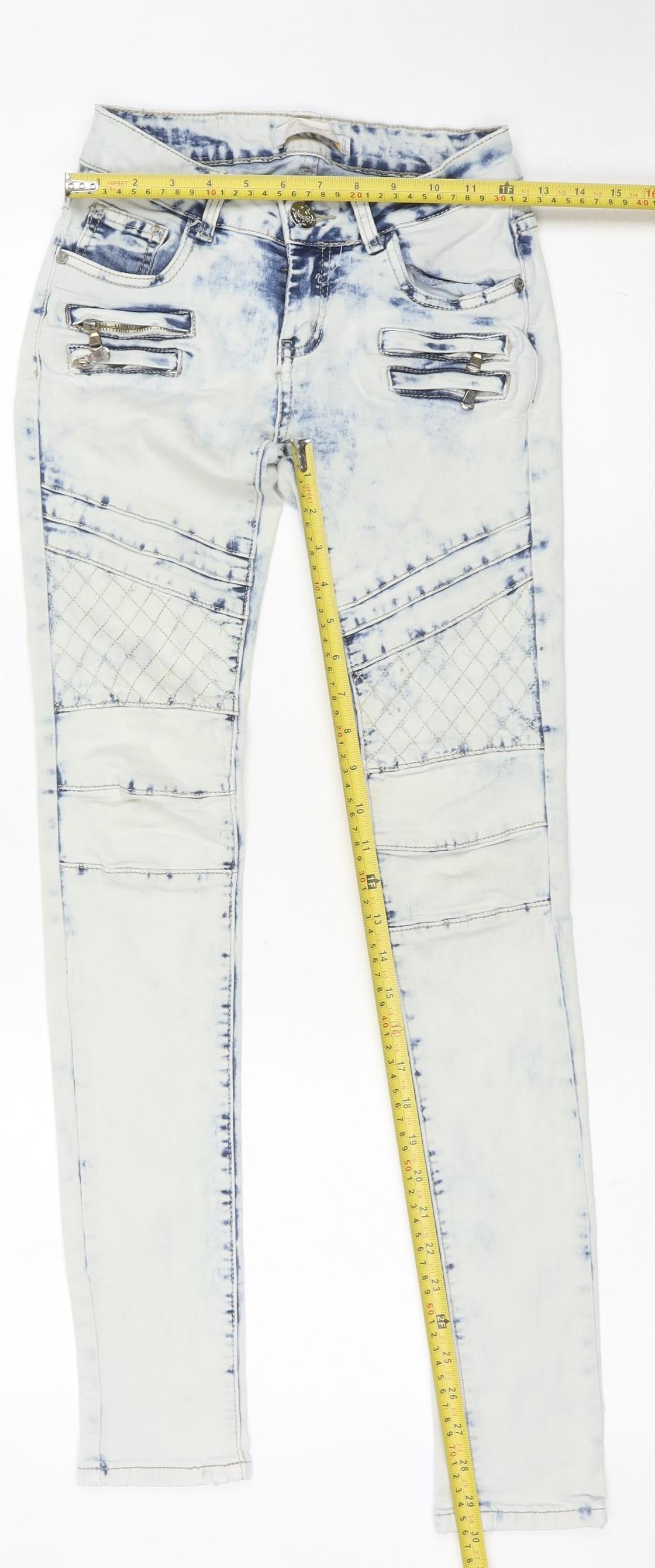 Lexxury Womens Blue White Skinny Jeans S