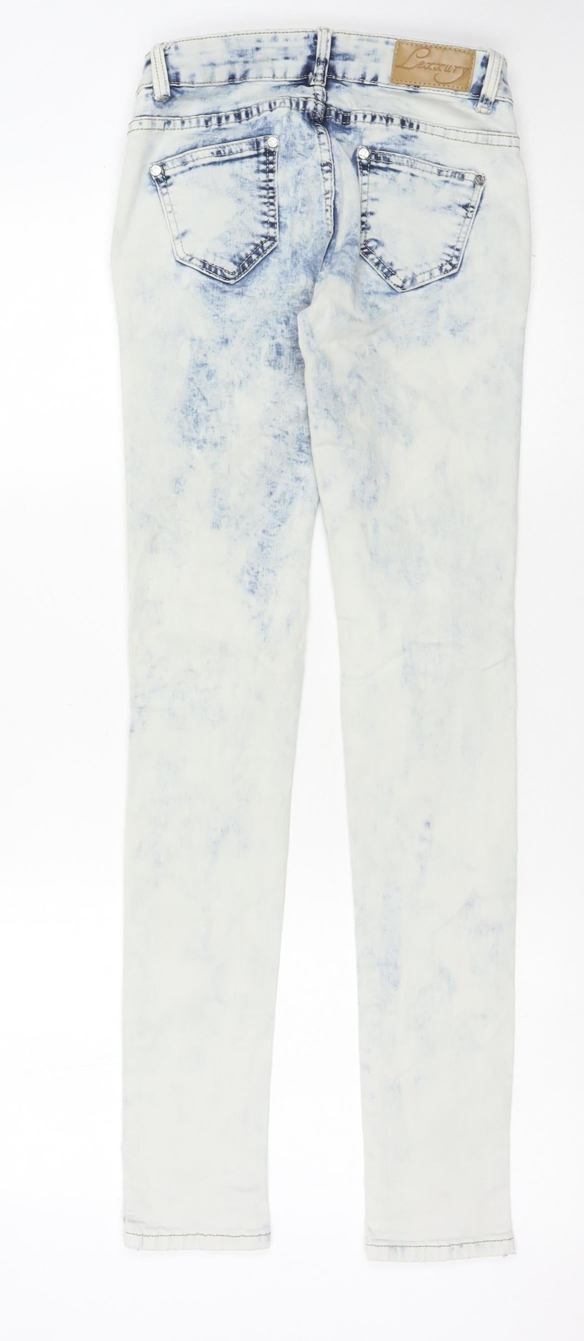 Lexxury Womens Blue White Skinny Jeans S
