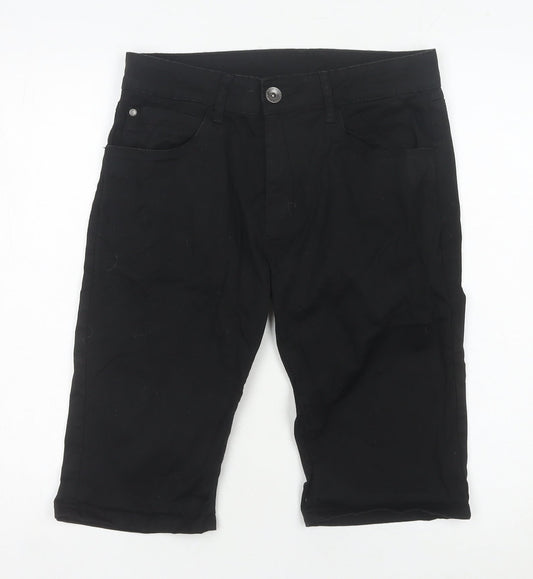 ZEENZO Men's Black 30 Shorts, Casual Cotton Blend