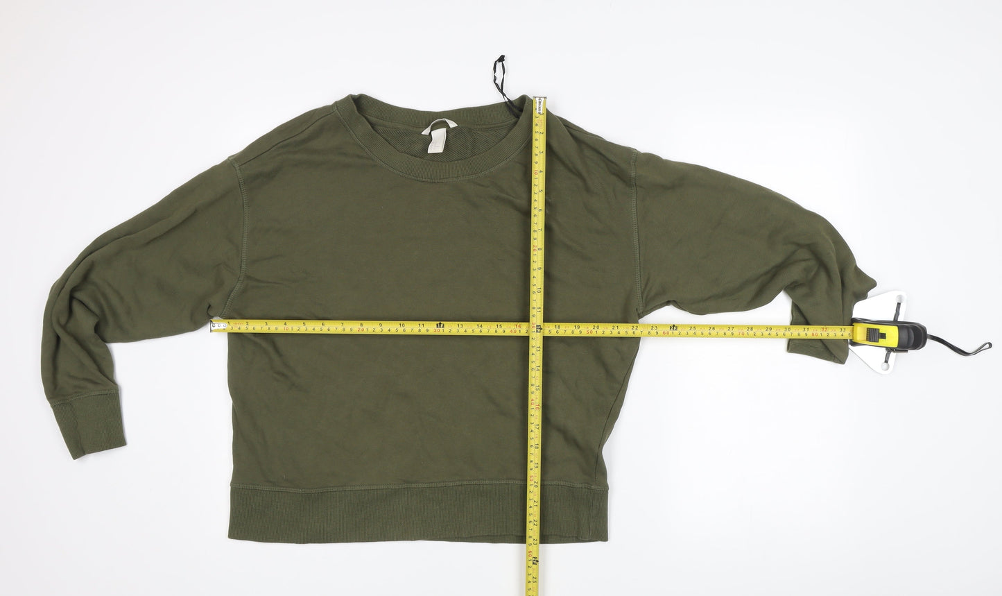 Basic Green Cotton Pullover Sweatshirt Size 12