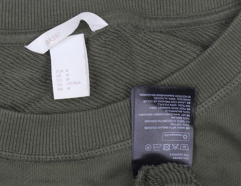 Basic Green Cotton Pullover Sweatshirt Size 12