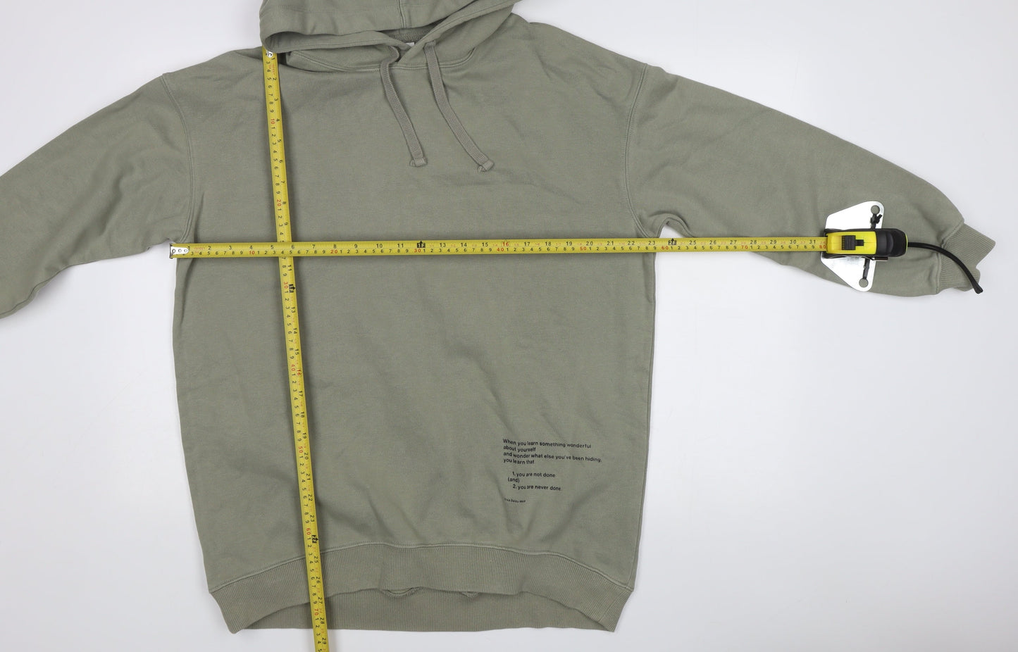 H&M Men's Green Regular Fit Pullover Hoodie S