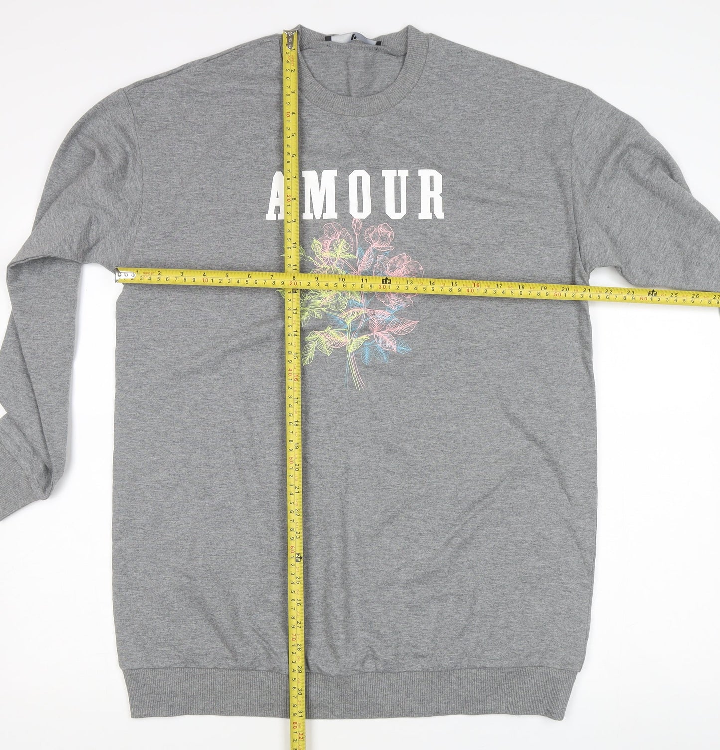 Very Grey Floral Sweatshirt Women’s L Pullover