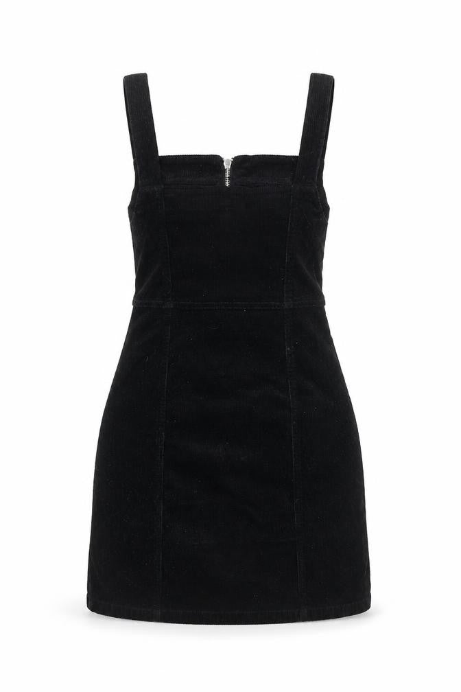 Denim Co. Women's Black Corduroy Pinafore Dress Size 8